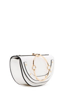 Women's White Long Chain Strap Mini Evening Clutch Bag | Derimod