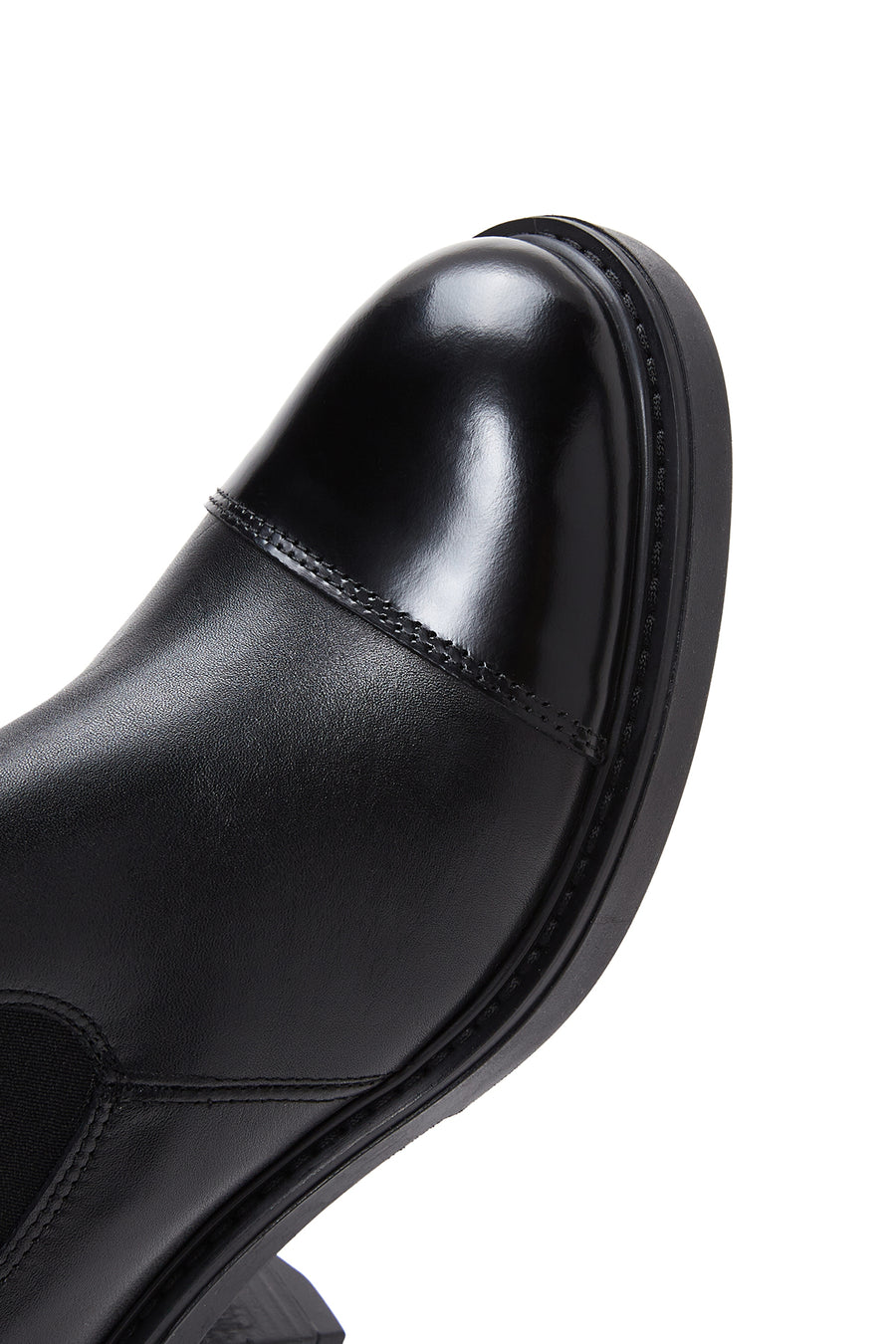 Women's Black Leather Heeled Chelsea Boots