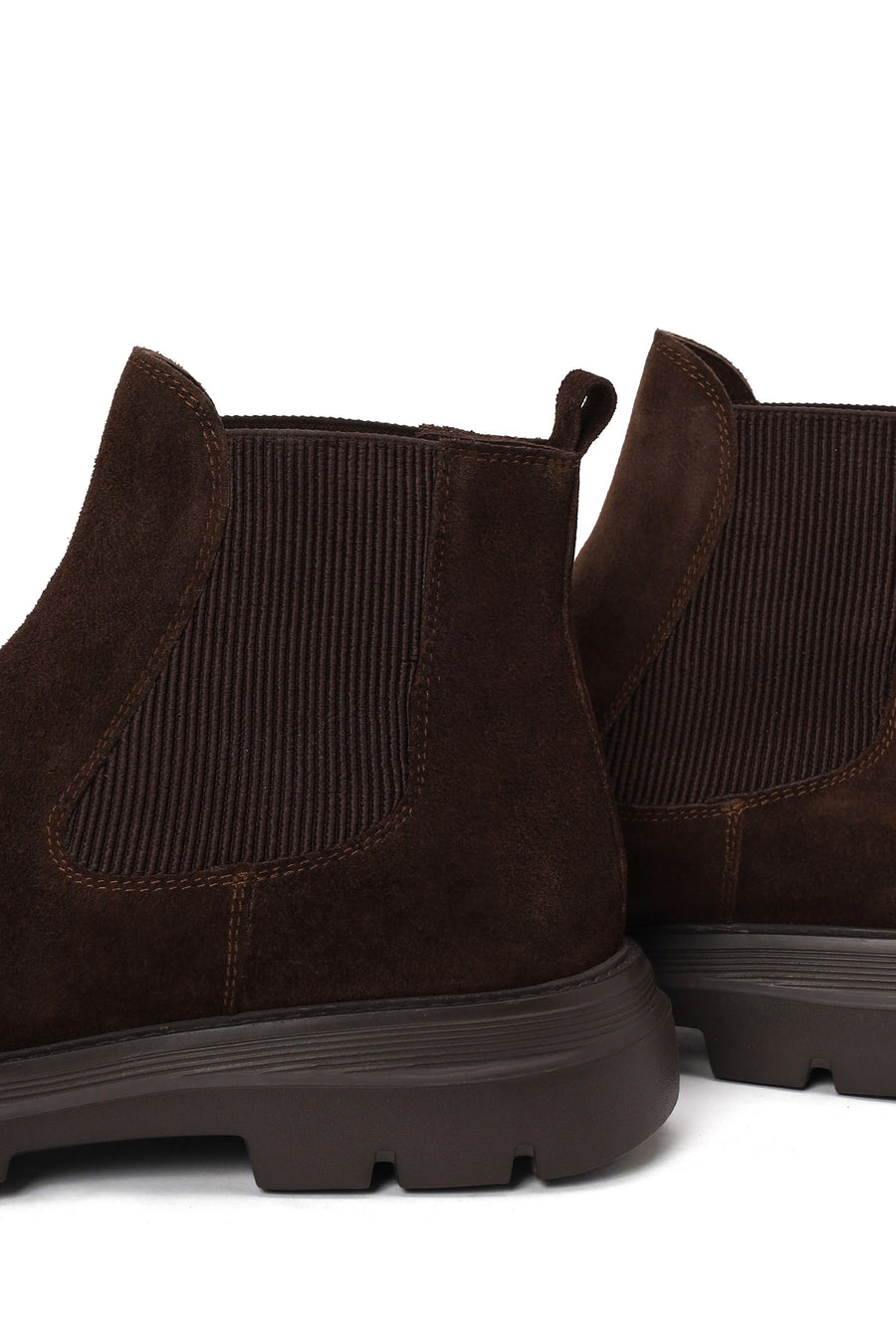 Male Brown Thick-Soled Suede Casual Chelsea Boots