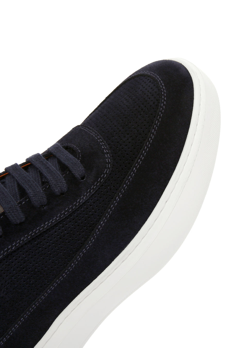 Erkek Lacivert Bağcıklı Kalın Tabanlı Süet Deri Sneaker