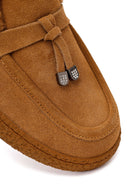 Kadın Camel Tokalı Kalın Tabanlı Süet Deri Teddy Loafer | Derimod
