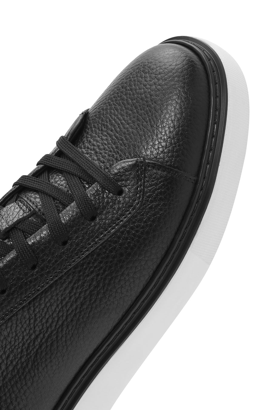 Male Black Lace-Up Leather Sneaker