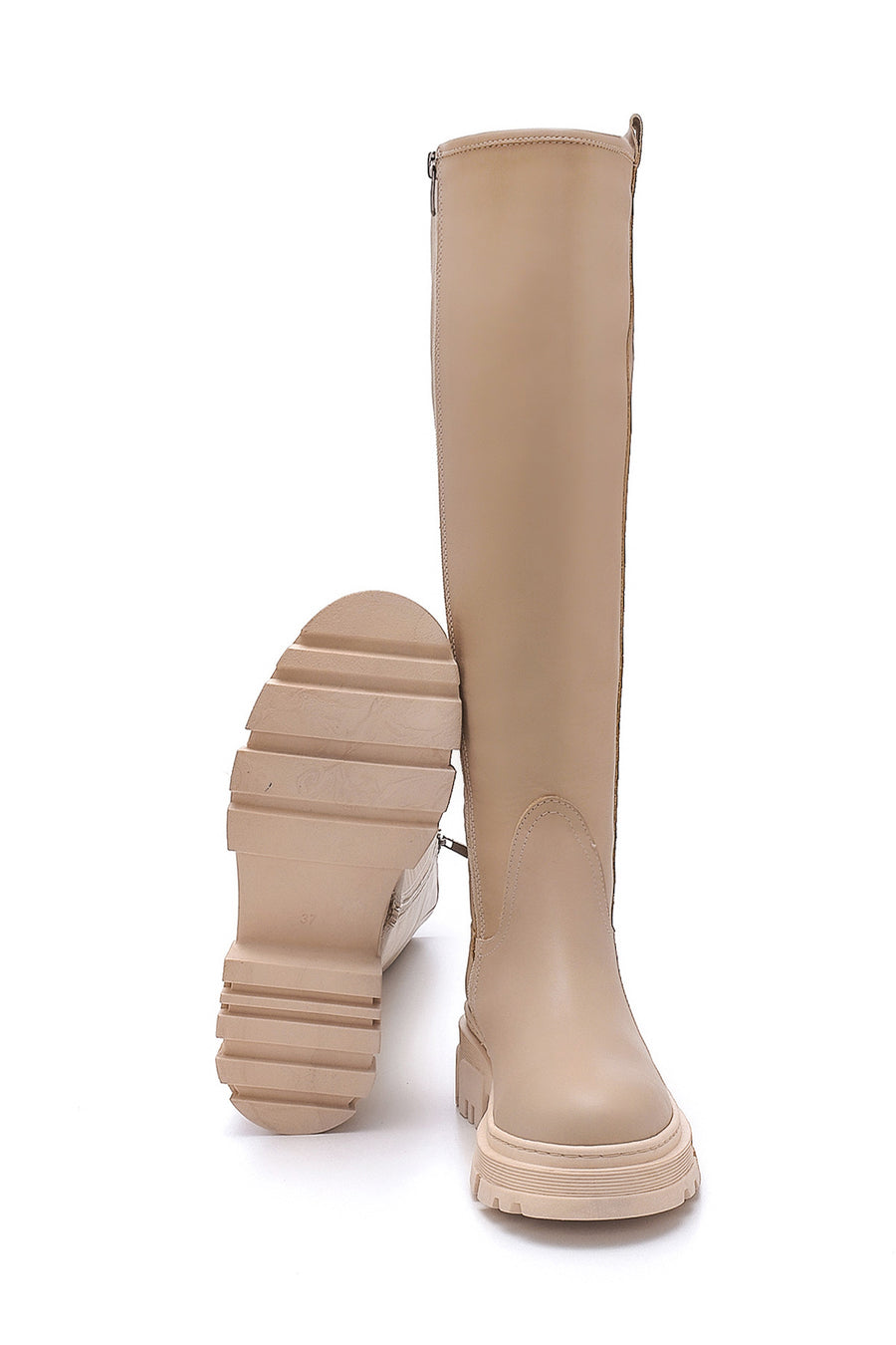 Women's Leather Zippered Boots