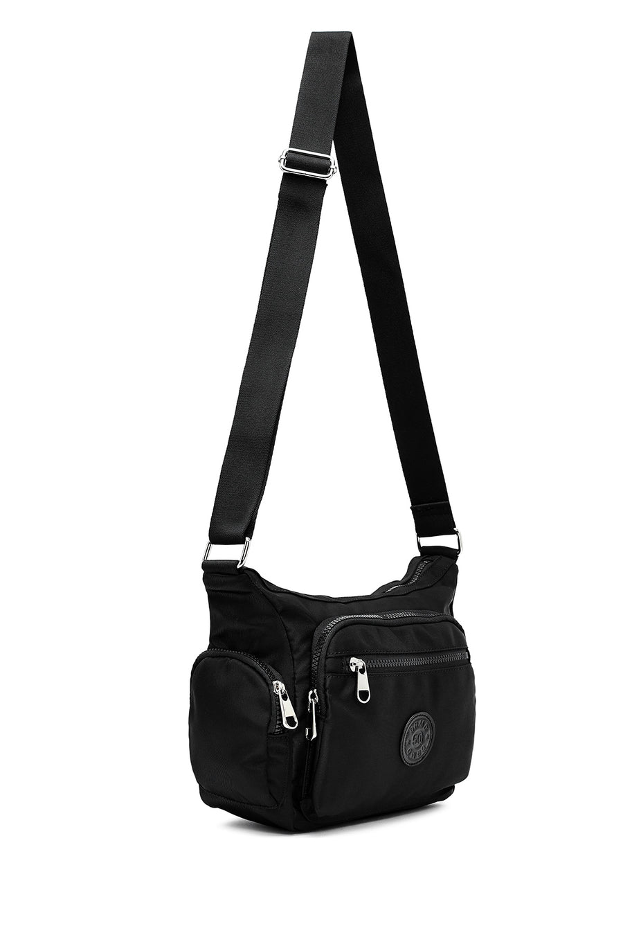 Women's Black Fabric Crossbody Bag
