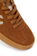 Kadın Taba Bağcıklı Süet Sneaker | Derimod