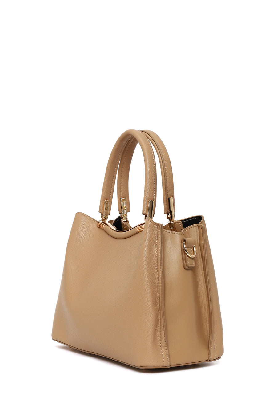 Woman Beige Long-Strap Shoulder Bag