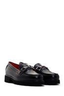 Derimod Gritti Kadın Siyah Deri Klasik Loafer | Derimod