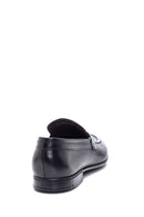 Men's Black Leather Perforated Loafer | Derimod