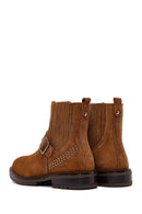 Women's Tan Suede Leather Chelsea Boots | Derimod