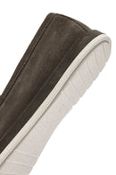 Men's Khaki Suede Leather Loafer | Derimod