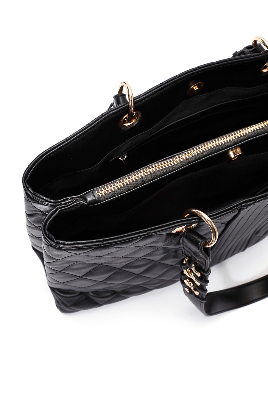 Women's Black Quilted Shoulder Bag