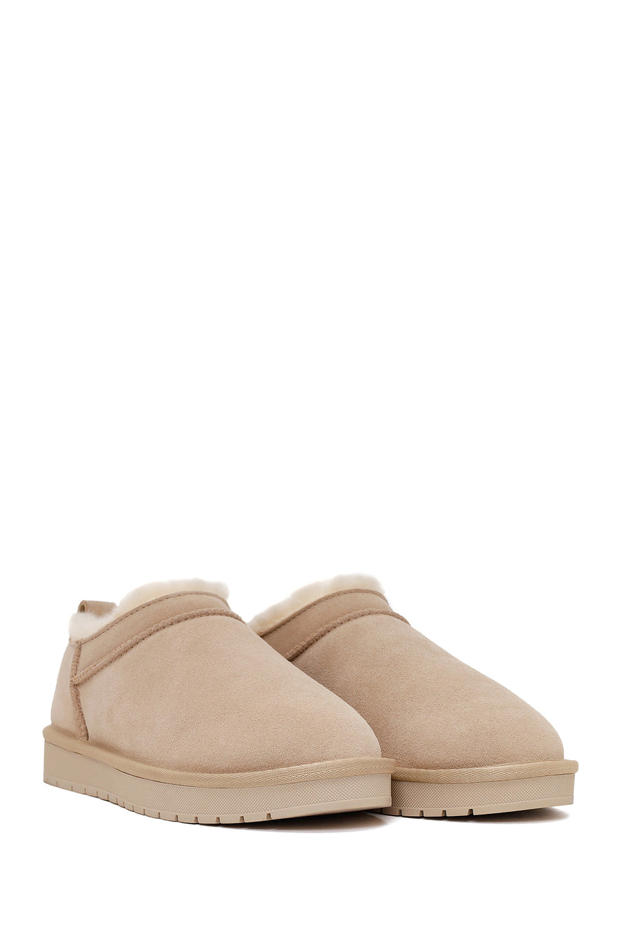 Woman Beige Suede Teddy Boots