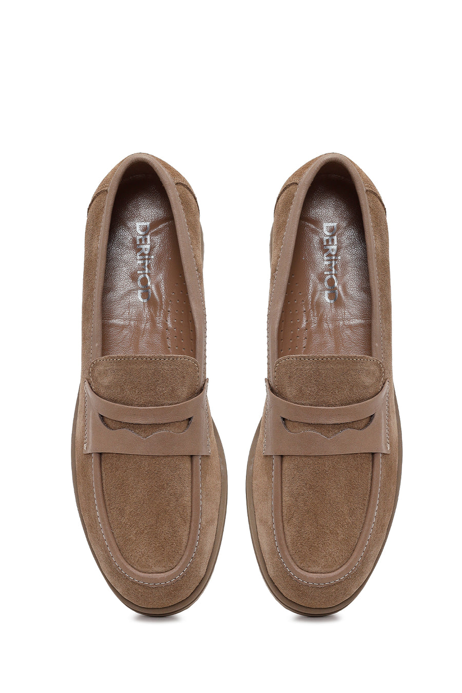 Woman Mink Wedge Heel Suede Comfort Loafer
