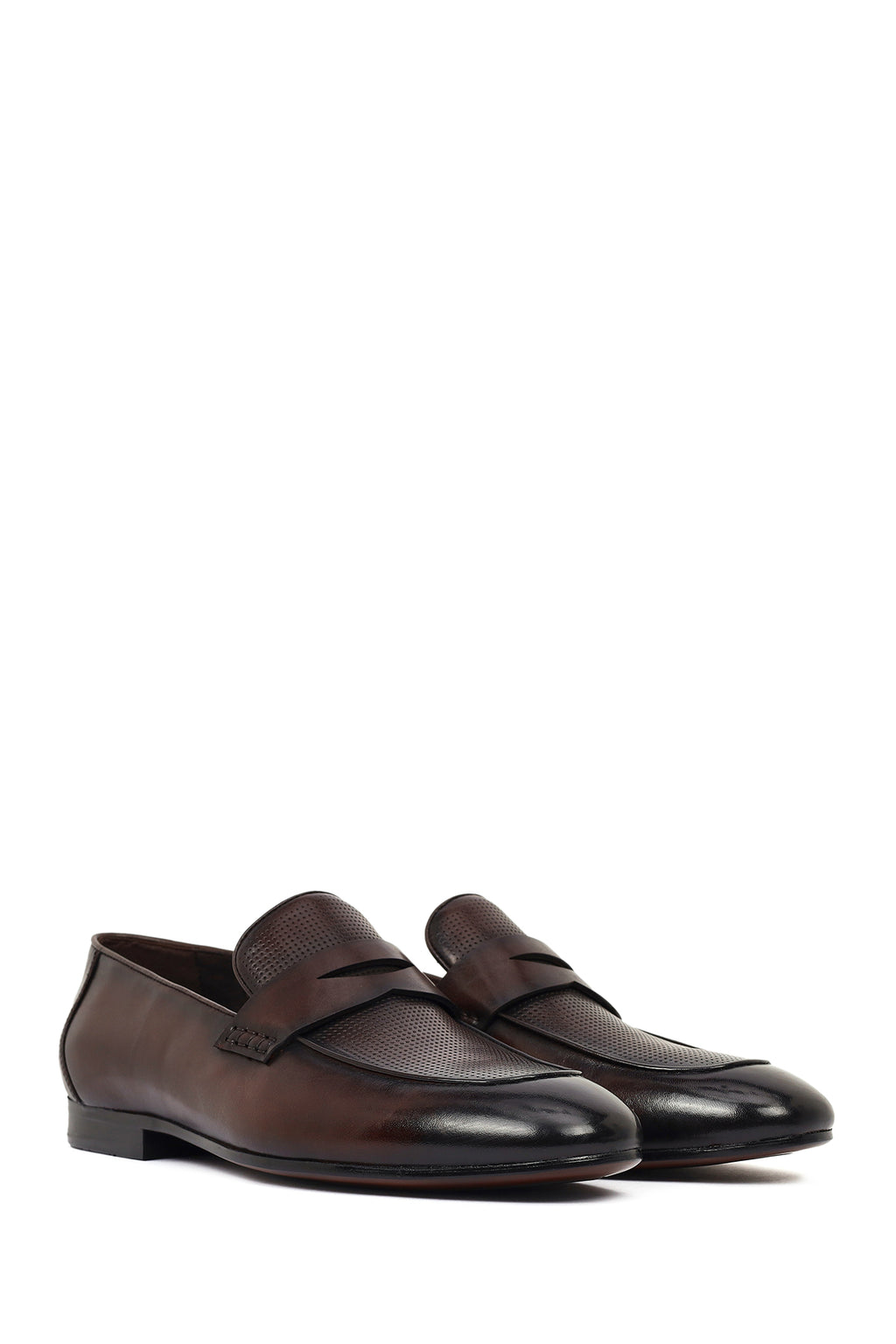 Derimod Black Erkek Kahverengi Deri Klasik Loafer