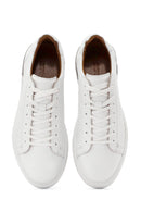 Men's White Lace-up Leather Sneaker | Derimod