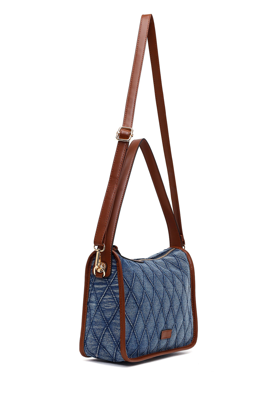 Woman Blue Jean Fabric Long-Strap Shoulder Bag