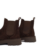 Male Brown Suede Chelsea Boots | Derimod