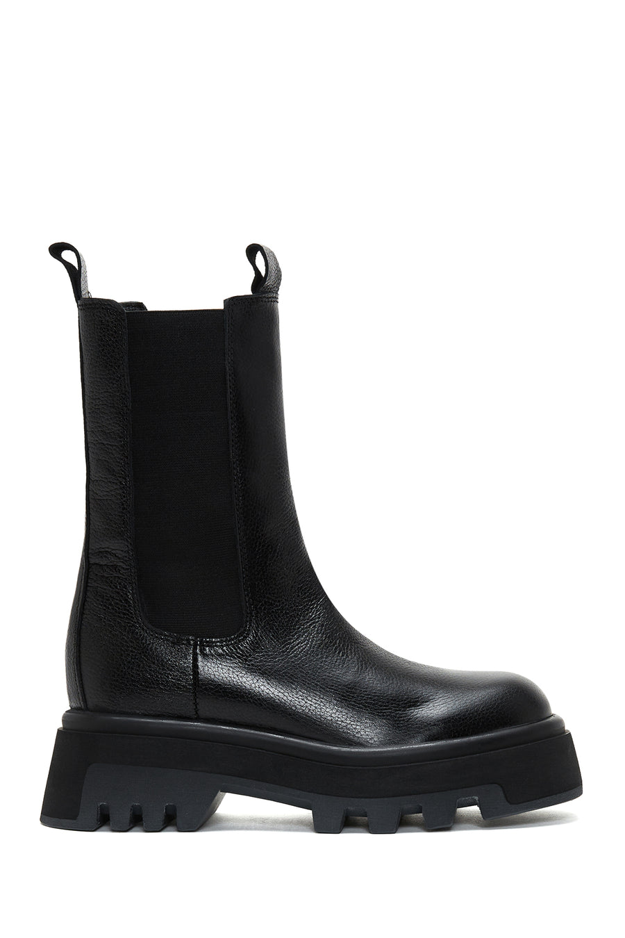 Women's Black Leather Thick Soled Chelsea Boots 22WFD189418 | Derimod