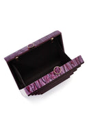 Women's Burgundy Long Chain Strap Mini Box Clutch Bag | Derimod