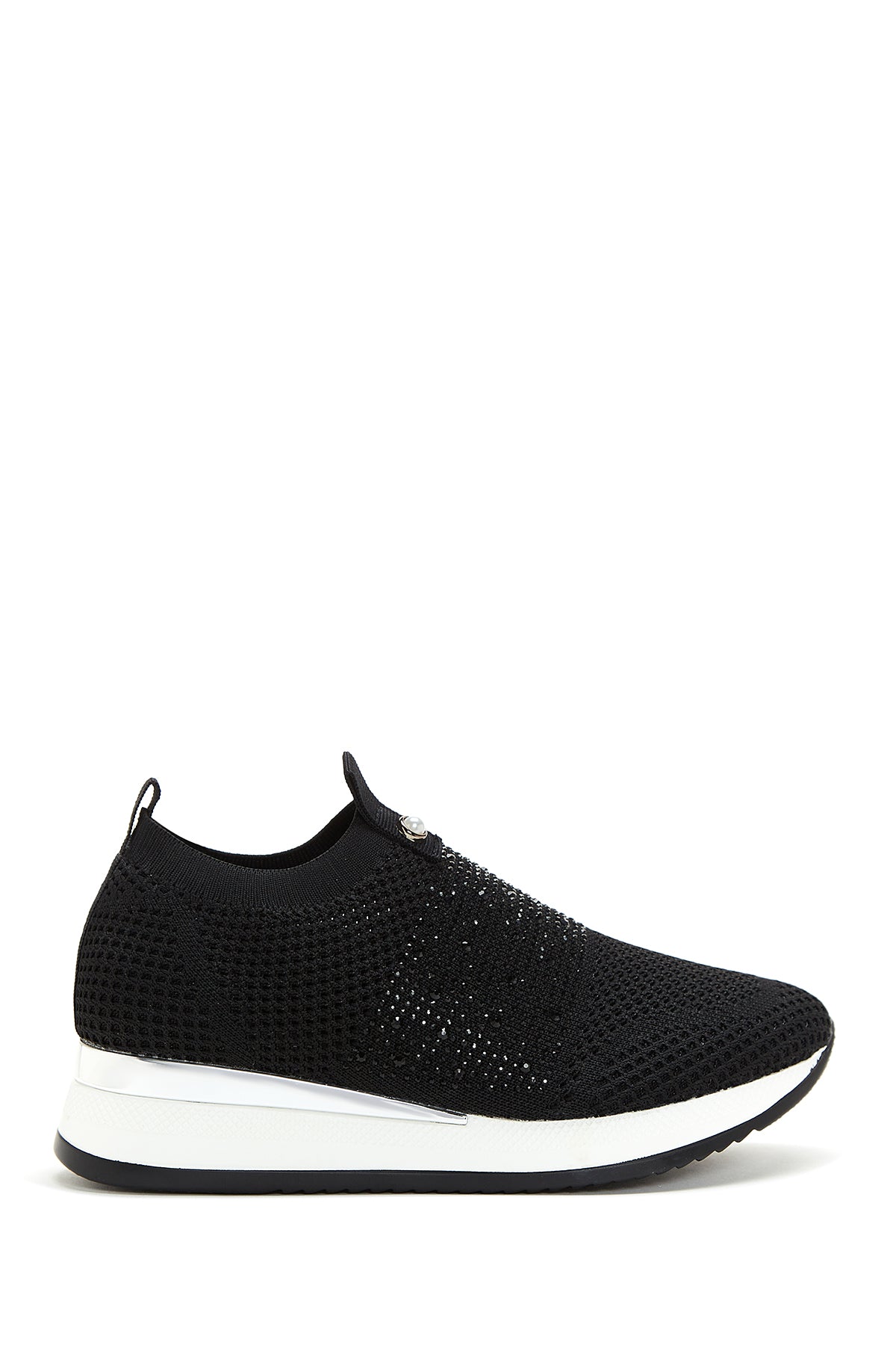 Kadın Siyah Taşlı Kalın Tabanlı Sneaker 22SFD43116F | Derimod