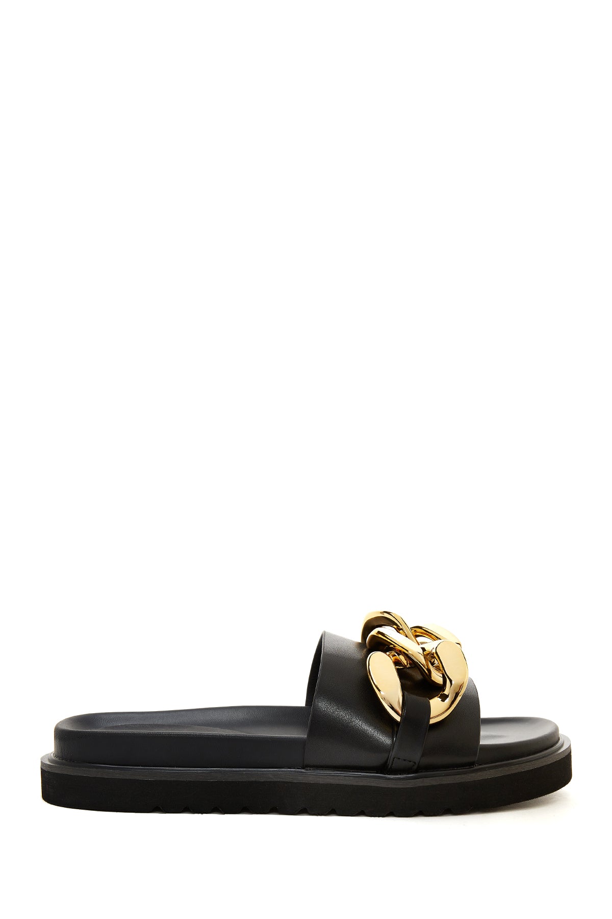 Women's Black Buckle Flat Slippers 23SFE470218 | Derimod