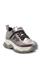 Women's High-Based Sneaker with Patent Leather Detail | Derimod