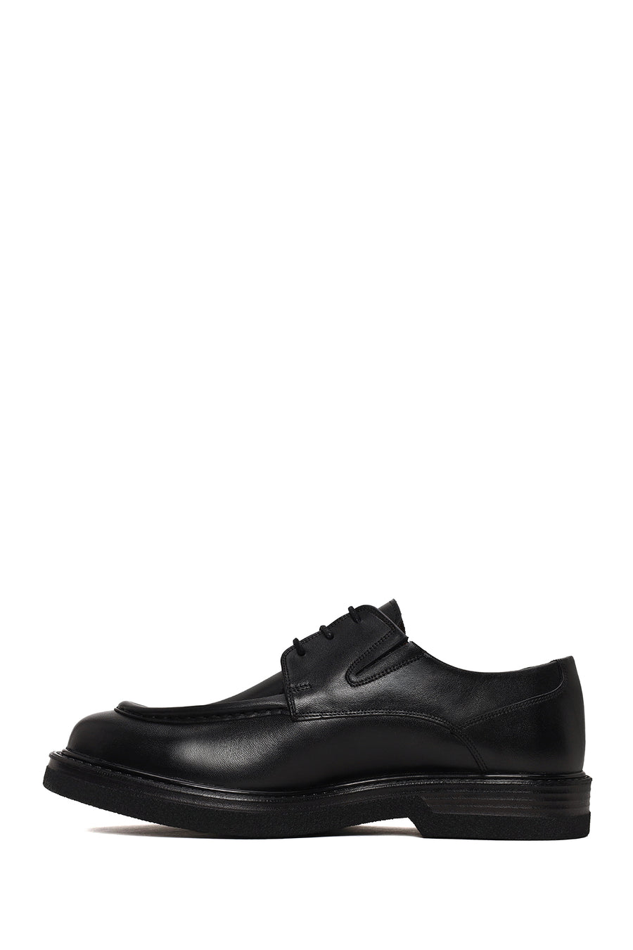 Male Black Lace-Up Leather Casual Shoes