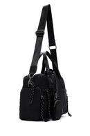 Women's Black Long Strap Accessory Detailed Fabric Handbag | Derimod