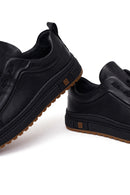 Male Black Lace-Up Leather Sneaker | Derimod
