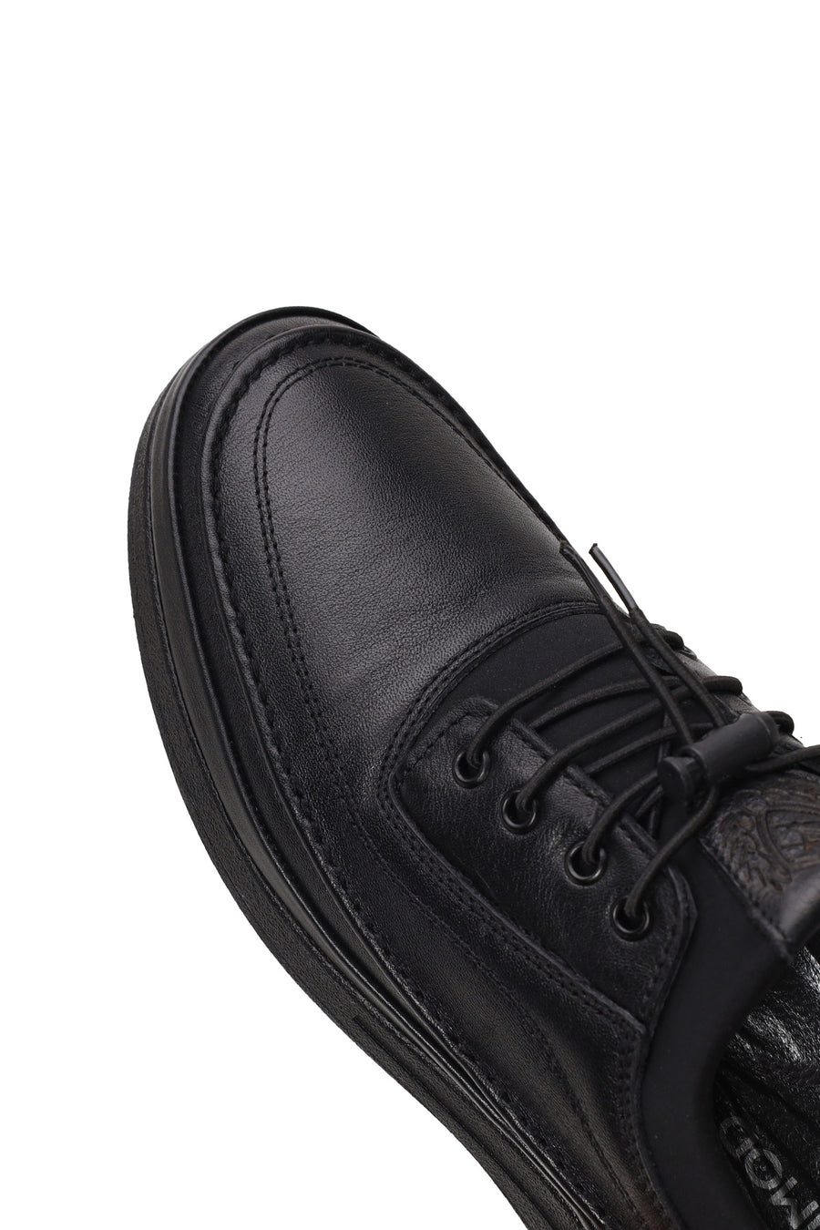 Male Black Lace-Up Leather Casual Shoes
