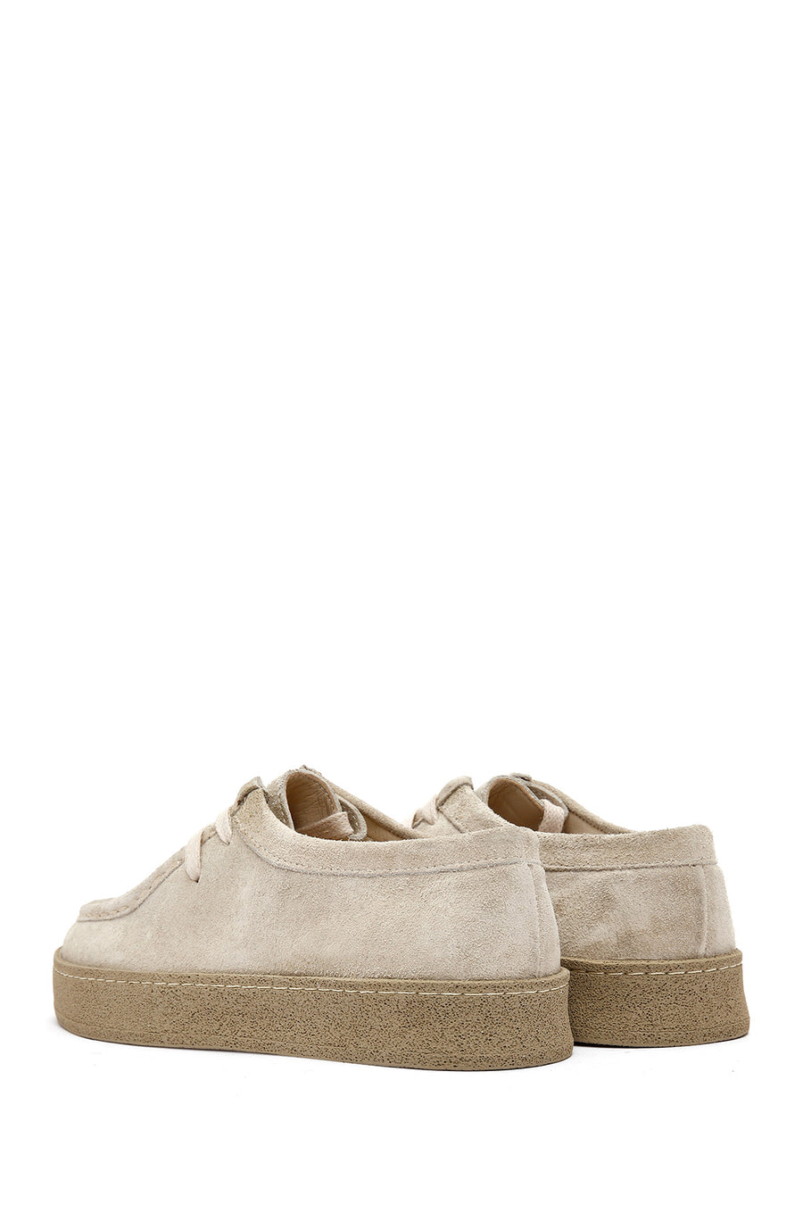 Women's Beige Suede Leather Masculine Shoes