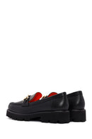 Derimod Flex Women's Black Leather Masculine Loafer | Derimod
