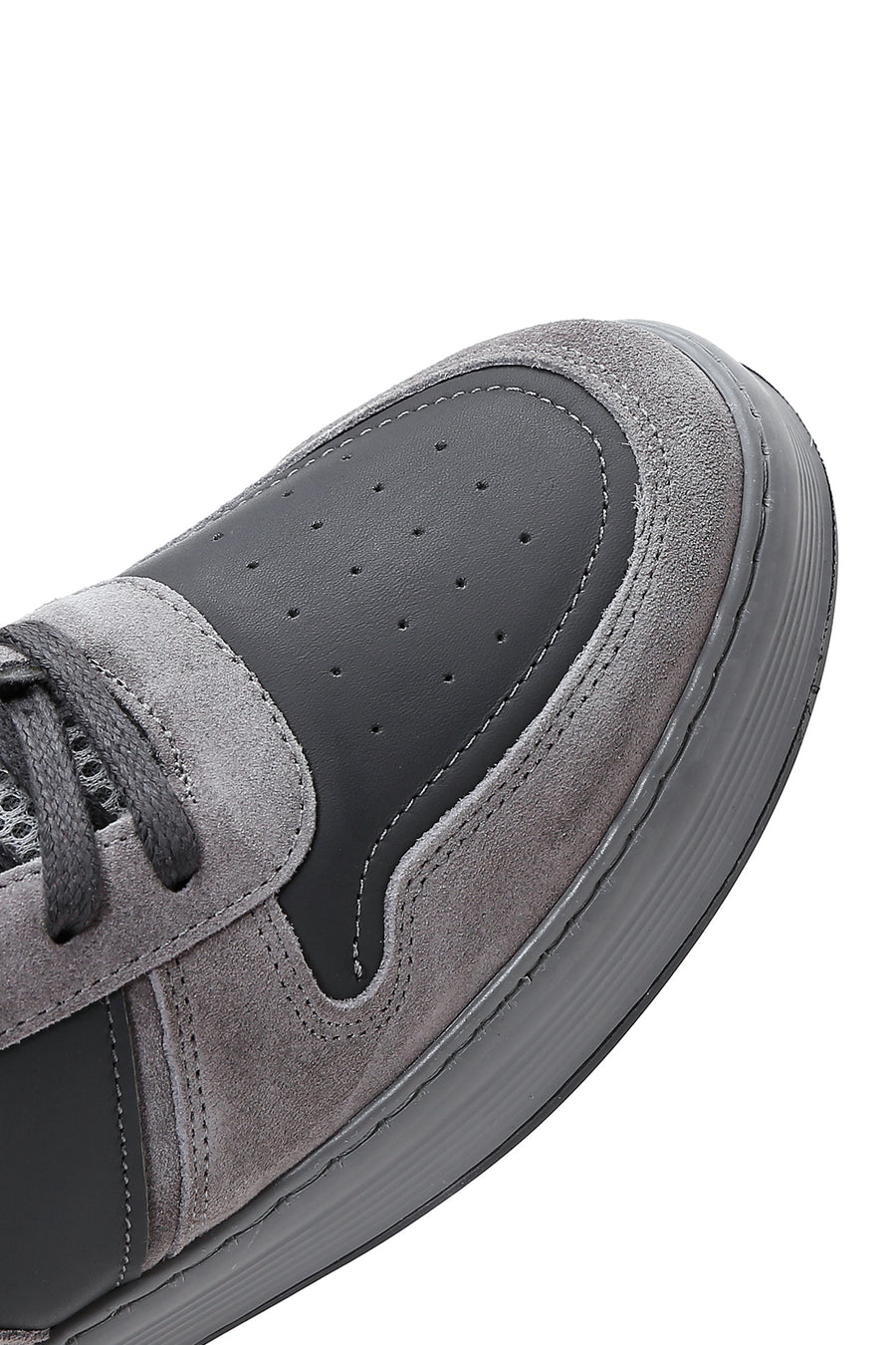 Erkek Gri Deri Bilekli Sneaker