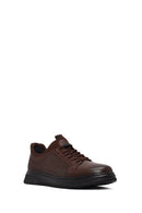 Male Brown Lace-Up Leather Sneaker | Derimod