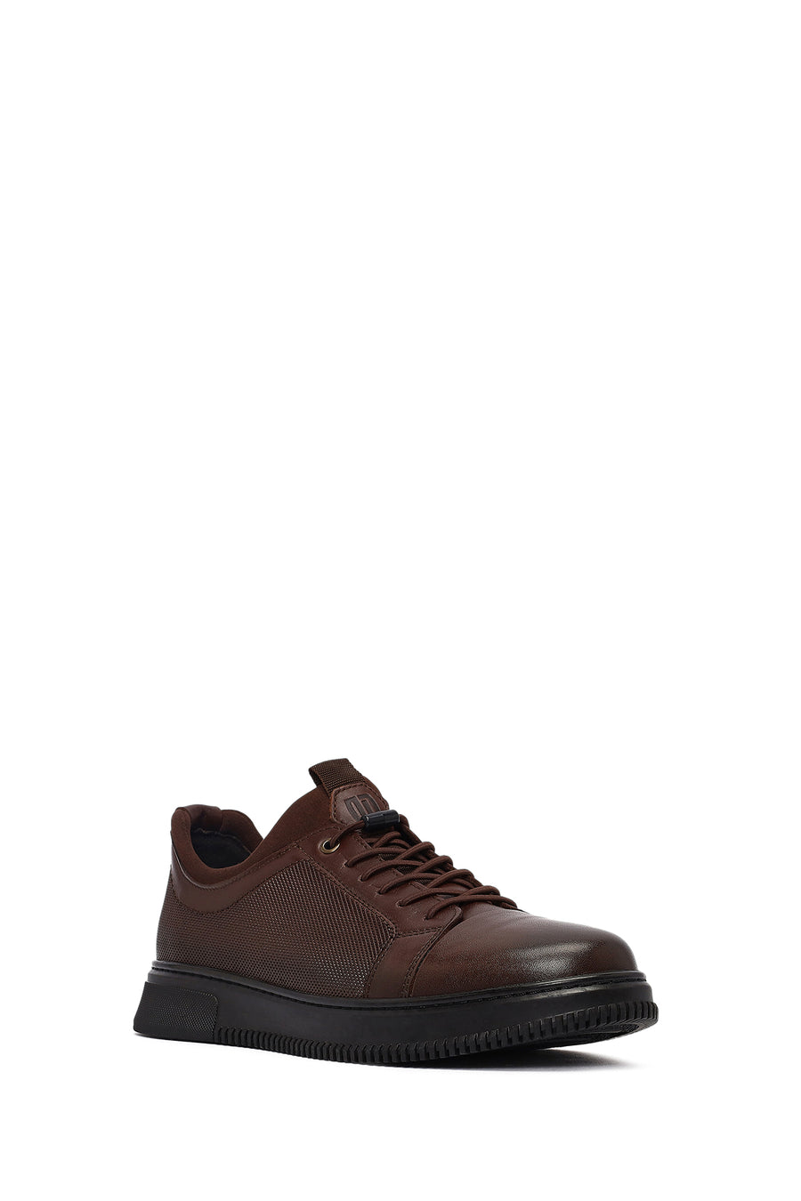 Male Brown Lace-Up Leather Sneaker