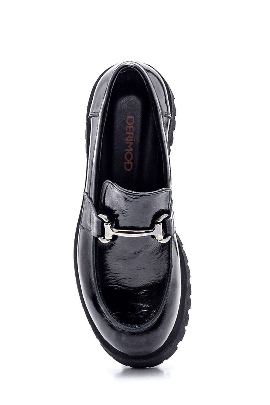 Women's Leather Patent Leather Buckle Loafer