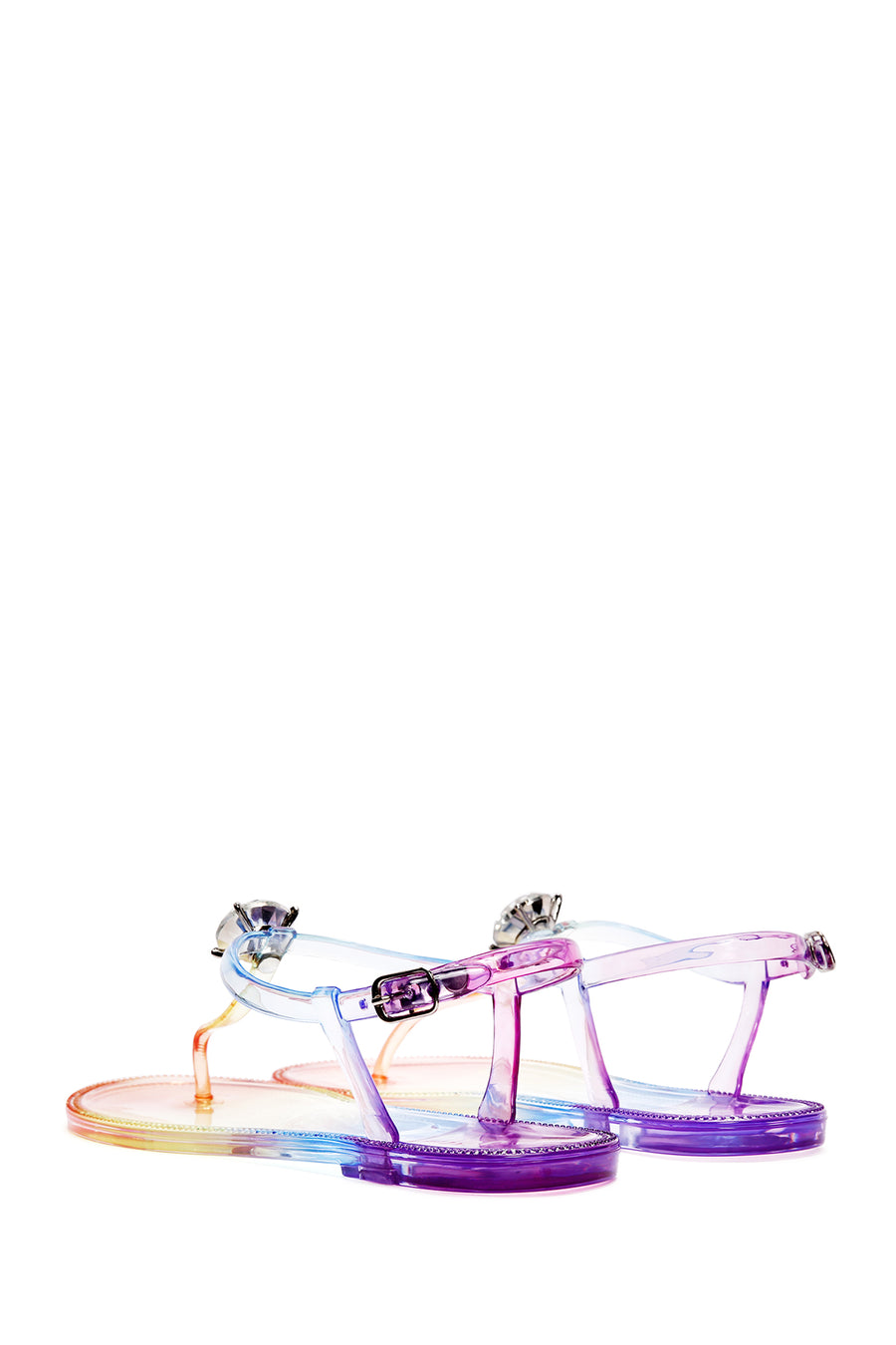 Women's Multicolored Jelly Stone Flip Flops Sandals