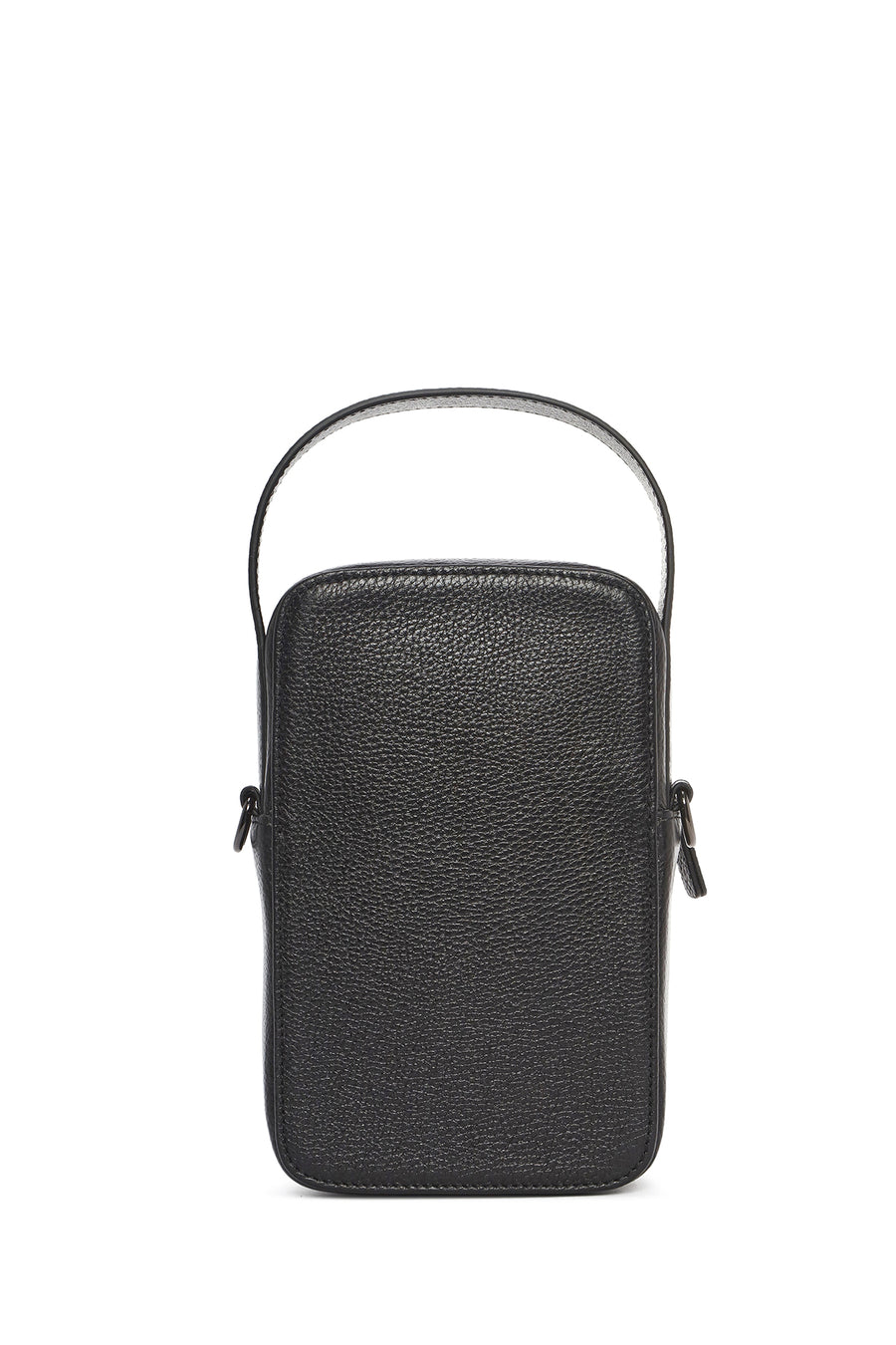 Men's Black Long Strap Leather Handbag