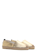 Women's Gold Metallic Mesh Sole Espadrille | Derimod