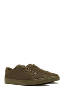 Erkek Haki Deri Süet Sneaker | Derimod