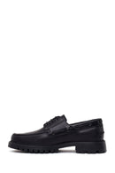 Male Black Lace-Up Thick-Soled Leather Casual Shoes | Derimod