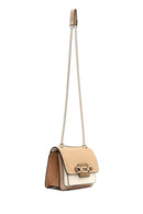 Women's Beige Long Chain Strap Classic Shoulder Bag | Derimod