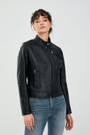 Kylie Women's Black Short Leather Jacket | Derimod
