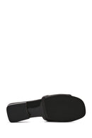 Women's Black Leather Slippers | Derimod