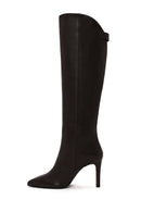 Woman Brown Thin-Heeled Leather Boots | Derimod