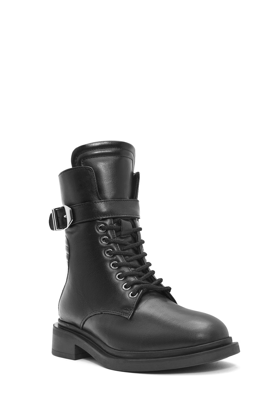 Women's Black Zippered Leather Boots
