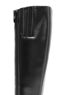 Women's Black Zipper High Thick Heel Boots | Derimod