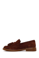 Woman Brown Tasselled Suede Loafer | Derimod