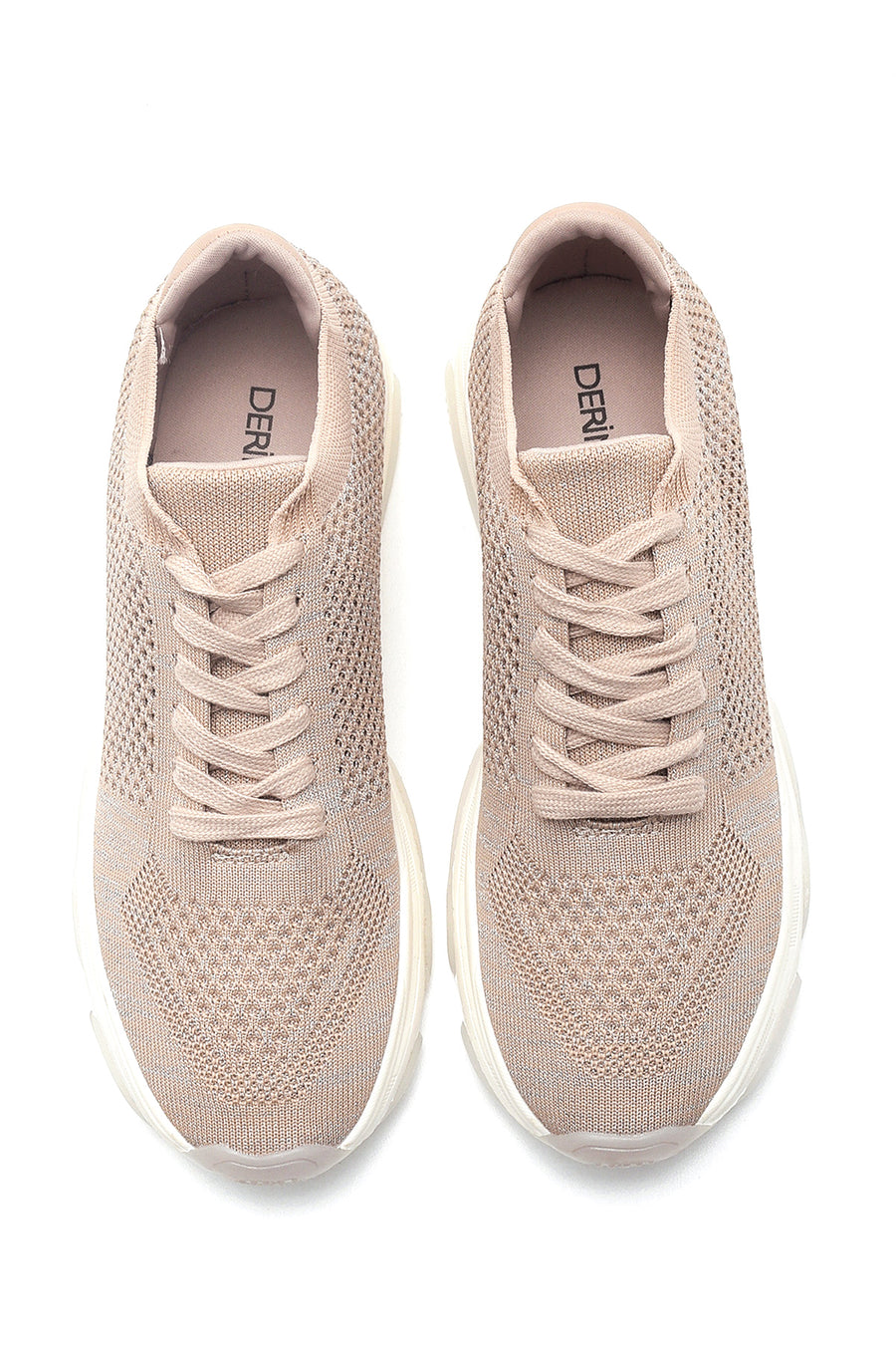 Kadın Bej Delikli Sneaker