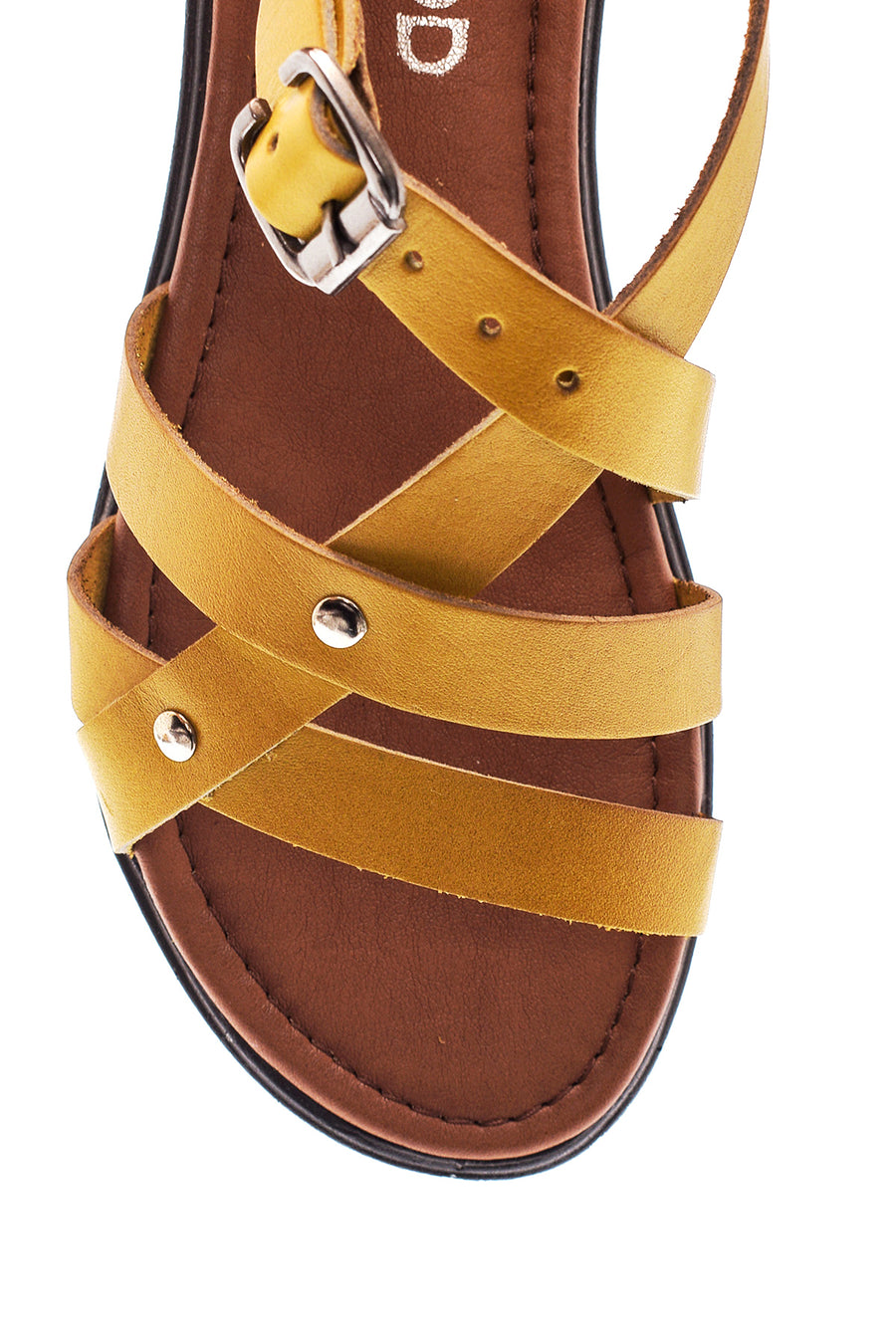 Women's Yellow Leather Flat Bodrum Sandals